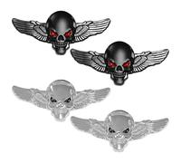 4 Morceaux De Crânes en Métal, Autocollants De Voiture Personnalisés Créatifs, Autocollants Décoratifs Créatifs, Autococorations.