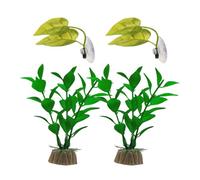 4 morceaux de feuilles de frai, 2 morceaux de plantes aquatiques, fournitures pour animaux d'aquarium, vraies plantes aquatiques, décorations d'aquarium, micro plantes paysagères