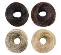 4 Morceaux De Perruques À Cheveux Raides, Bague De Cheveux Élastique, Section De Cheveux, Perruque De Leurre, Plis D'Accessoires De Cheveux, Bol À Cheveux.