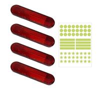 4 Morceaux De Plaques Réfléchissantes Rouges Et 1 Morceau D'Autocollant Réfléchissant, Autocollant D'Avertissement De Sécurité, Adapté Aux Motos, Aux Vélos Et Aux Casques.