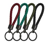 4 Morceaux De Porte-Clés en Cuir Tressé, Porte-Clés Classiques, Pendentif Décoratif Simple, Accessoires Clés.