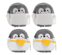 4 Morceaux De Sac De Rangement Penguin, Sac De Rangement En Peluche Mignon, Portefeuille De Pièces Pour Enfants, Sac De Rangement Portable.