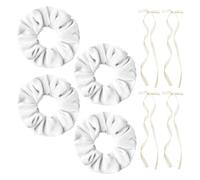 4 Morceaux De Sonnerie De Cheveux En Velours Et 4 Morceaux De Clip De Ruban D'Arc, Corde À Cheveux En Queue De Cheval Simple, Pinceau De Cheveux, Accessoires De Cheveux.