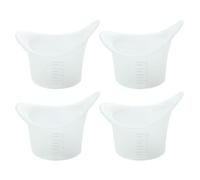 4 Morceaux De Tasse De Lavage Pour Les Yeux En Silicone Blanc, 8 Ml Avec Échelle, Doux Et Confortable, Accessoires De Douche De Lavage Des Yeux.