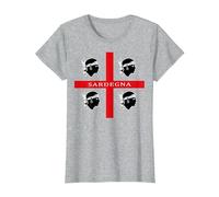 4 Mori Sardegna Flag Sardaigne Cadeau T-Shirt, Femme, Gris Chiné, 3XL