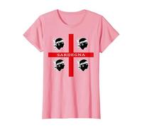 4 Mori Sardegna Flag Sardaigne Cadeau T-Shirt, Femme, Rose, L