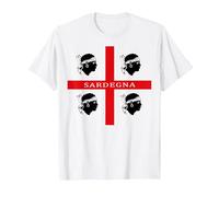 4 Mori Sardegna Flag Sardaigne Cadeau T-Shirt, Homme, Blanc, 4XL