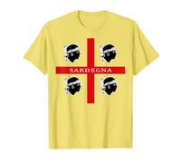 4 Mori Sardegna Flag Sardaigne Cadeau T-Shirt, Homme, Citron, M