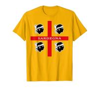 4 Mori Sardegna Flag Sardaigne Cadeau T-Shirt, Homme, Doré Vif, M
