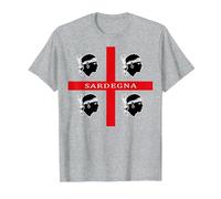 4 Mori Sardegna Flag Sardaigne Cadeau T-Shirt, Homme, Gris Chiné, 5XL