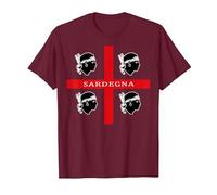 4 Mori Sardegna Flag Sardaigne Cadeau T-Shirt, Homme, Marron, S