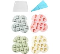 4 Moules 3D Cerise en silicone Avec 14 cavités Pour Fondant, Chocolat, Bonbons, Pâte de gomme, Argile polymère, Résine, Cuisine, Pâtisserie, Artisanat du sucre, Gâteaux, Cupcakes, Outils de décoration