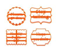 4 moules à biscuits en plastique avec de bons souhaits, ensemble de coupe-biscuits drôles pour les enfants