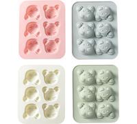 4 Moules à Glaçons en Silicone en forme de Chat, Moule à Chats pour la Fabrication de Friandises, Mini Moules à Chats en Silicone, Moule à Chats en Chocolat pour la Fabrication de Glaçons, Chocolat