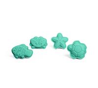 4 moules à sable en silicone turquoise