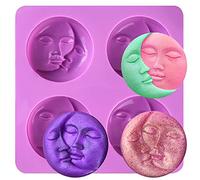 4 moules à savon en silicone avec motif de croissant de lune et de soleil
