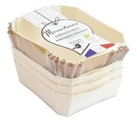 4 moules individuels en bois rectangle + 8 caissettes sulfurisées de cuisson Beige G