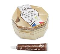 4 moules indivuels en bois ronds + 8 caissettes de cuisson + 1 Stylo chocolat Multicolore G