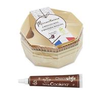 4 moules indivuels en bois ronds + 8 caissettes de cuisson + 1 Stylo chocolat Multicolore G
