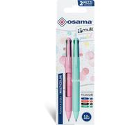 4 Multi-Stylo 4 Couleur,2 Pièces-Stylo Bille 0,1 Mm Pointe Fine À Déclic En Caoutchouc Avec Encre Noire,Bleue,Rouge Et Verte-Couleur Pour Papeterie,Fourniture Scolaire Et Bureau