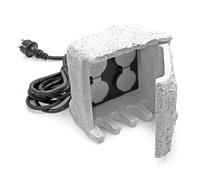 4-Multiprises de jardin Utilisation extérieure IP44 Outdoor Design pierre 5m