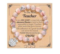 4 Naturelle Acier Anneaux l'appréciation des enseignants exprimant leur gratitude Bracelet Largeur Largeur Naturelle Bijoux (G, One Size)