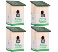 4 nichoirs en bois pour petits oiseaux, mésange bleue, rouge-gorge, moineau