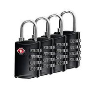4 Noire Cadenas TSA avec Code à 4 Chiffres