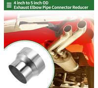 4"OD à 5"OD Mandrel Exhaust Bend Elbow Concentric Reducer T304 Acier Inoxydable Adaptateur de Tuyau 4 Inch Longueur Ton Argenté