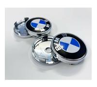 4×OD60mm BMW Logo Chrome Retrofit Cache Moyeu Roue Modifiées Jante Emblèmes Bleu+Argent