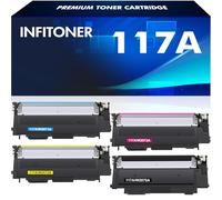 4-Pack 117A W2070A Cartouche Toner Replacement pour HP Color Laser MFP 178nw 179fnw 150a 150nw 178nwg 179fwg 178 179 150 W2071A W2072A W2073A Encre (Noir Cyan Jaune Magenta)