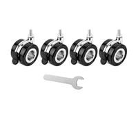 4 Pack 2.5inch (60mm) Hollow Caster Wheel Kit with Brake,Caster Wheels, for Standard M8 Threaded Hole Trolley Robot Base