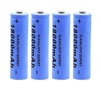 4-Pack 3.7V 18000mAh Lithium-ION Batteries Rechargeables Compatibles avec Les Lampes De Poche, Les Lampes Frontales, Les Ventilateurs, Les Rasoirs, Les Microphones Et d'autres Appareils