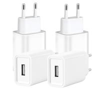 4-Pack 5W Prise USB Chargeur, Charge Haute Efficacité 5V/1A Adaptateur USB Bloc Chargeur Prise Secteur,Compatible avec iPhone Samsung Huawei Xiaomi Oppo LG (Blanc)