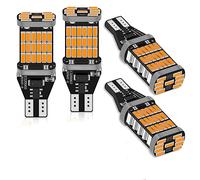 4-Pack 921 912 T10 T15 Ambre 800 lumens 12V-18V Non-Polarity Extrêmement Lumineux CANBUS Sans Erreur Ak-4014 45PCS Chipsets Ampoules LED pour Feux de Clignotant Back Up Eclairage Inversé