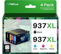 4 Pack 937Xl 937E Cartouches D'Encre Avec Puce Compatible Pour Hp 937 Evomore 937E 937Xl Pour Hp Officejet 9110B 9130B 9120B 9117B Cartouches D'Impression Noir Et Couleur (Avec Puce)