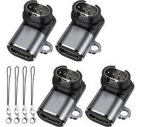 4 Pack Adaptateurs Usb C Vers Garmin Avec Cordon, 90 Degrés Câble Watch Chargeur Type C Connecteur Compatible Pour Garmin Vivoactive/Venu/Fenix/Forerunner, Noir Et Argent