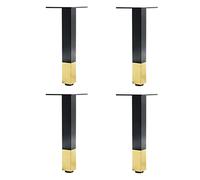 4 Pack Adjustable Furniture Legs Non Slip Coffee Table & Cabinet Legs 12.99in Black Gold for Sofa Nightstand Dresser Bed Enhance Stability & Style
