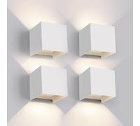 4 Pack Applique Murale Exterieur Interieur LED Ampoules G9 Remplaçable IP65 Étanche Lampe Murale Extérieures Blanc 4000K Lumière Naturelle Applique Carrée Aluminium Réglage de l'angle d'éclairage