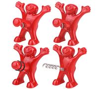 4 Pack Bouchon Bouteille Vin, ouvre-bouteille ensemble bouchon de vin, Tire-bouchon de bouteille de vin, Cadeau Gag Scellant de vin,Décapsuleur de bière pour Home Party Hotel Bar cadeau pour Gentleman