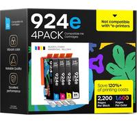 4 Pack Cartouches 924Xl Avec Puce Compatible Pour Hp 924 Evomore 924E 924Xl Pour Hp Officejet Pro 8120 8122 8123 8125 8128 8130 8132 8133 8134 8135 Cartouches D'Impression (Avec Pu[Marque1851]