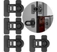 4 Pack Child Safety Fridge Door Lock For Fridges,Freezers And Cabinets,Using 3m Adhesive,No Tools Or Drilling Needed (Black)