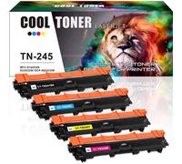 4 Pack Cool Toner Compatible TN241 TN 241 TN-241 TN-245 TN-241BK TN-245C Cartouche de Toner Compatible pour Brother HL-3140CW HL-