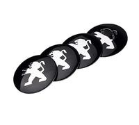 SANNITOU 4 Pack de Autocollants de Capuchon de Roue pour Peugeot 308 2008 107 5008 206 3008 56mm,Autocollant de Capuchon de Jante de Pneu,Capuchon de Moyeu,Autocollant de Badge