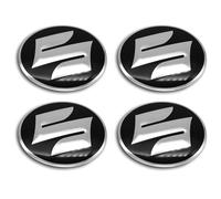 4 Pack de Autocollants de Capuchon de Roue pour Suzuki JIMNY Grand Vitara Sx4 Swift 56MM,Autocollant de Capuchon de Jante de Pneu,Capuchon de Moyeu,Autocollant de Badge,Silver
