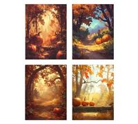 4 Pack Diamond Painting AutomneDiamant Painting Enfant Forêt Tableau Perle Diamant, DIY 5D Strass Gemmes Mosaïque Broderie Diamant Kit Complet Point de Croix, Décoration Salon Femme 65x80cm z1230f