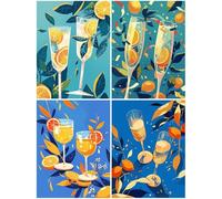 4 Pack Diamond Painting Un Cocktail, Diamond Painting Adulte Enfant, Loisirs Créatifs Adultes Kits, Accessoires Peinture Diamant Adulte, 5D Broderie Diamant Été pour Décoration Murale 40x60 cm S704-Y