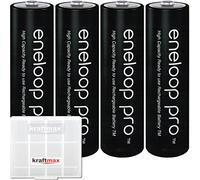 4 pack Eneloop XX Pro piles AA 2550 mAh (2450 mAh min.) -. HR 3UWXB y compris la qualité Kraftmax Akkubox