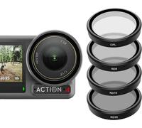 4 Pack filtres d'objectif de caméra pour DJI Osmo Action 4 Action 3, CPL ND32 ND16 ND8 Polarisant Neutral Density HD Filter Lens Housse de Protection pour DJI Action Accessoires