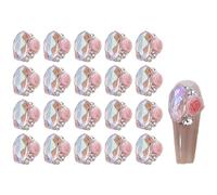 4 Pack Flower Nail Rhinestones Clear Charms Nails Multi-Shaped Crystal Gems Nails Art Decorations For Wedding